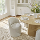 Doris Rolling Upholstered Dining Chair With Castors (Set of 4)