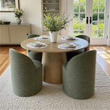 Orchid & Doris 52" Round Natural Dining Table Set for 4 (5-Piece)