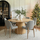 Orchid & Havana 60" Round Natural Dining Table Set for 6 (7-Piece)