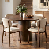 Orchid 52" Solid Oak Wood Round Pedestal Dining Table