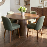 Orchid & Athena 52" Round Solid Oak Dining Table Set for 4 (5-Piece)