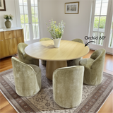 Doris Rolling Upholstered Dining Chair With Castors (Set of 6)