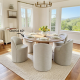Doris Rolling Upholstered Dining Chair With Castors (1-Piece)