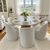 Doris Rolling Upholstered Dining Chair With Castors (1-Piece)