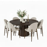 Orchid & Goteborg 60" Round Solid Oak Dining Table Set for 6 (7-Piece)