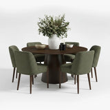 London Upholstered Solid Wood Full Back Dining Chair (Set of 2)
