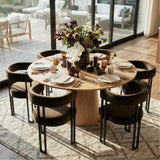 Orchid & Mia 60" Round Velvet Dining Table Set for 6 (7-Piece)