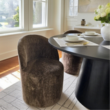 Doris Rolling Upholstered Dining Chair With Castors (1-Piece)