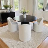 Doris Rolling Upholstered Dining Chair With Castors (Set of 4)