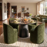 Orchid & Doris 52" Round Black Dining Table Set for 4 (5-Piece)