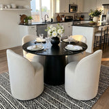 Orchid & Doris 52" Round Black Dining Table Set for 4 (5-Piece)