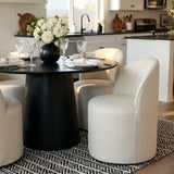 Orchid & Doris 52" Round Black Dining Table Set for 4 (5-Piece)