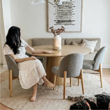 Orchid & Havana 60" Round Natural Dining Table Set for 6 (7-Piece)
