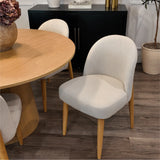 Havana Linen Upholstered Dining Chair with Solid Wood Legs (Set of 8)