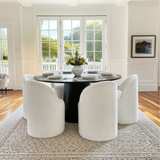 Doris Rolling Upholstered Dining Chair With Castors (1-Piece)