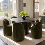 Orchid & Doris 60" Round Black Dining Table Set for 6 (7-Piece)