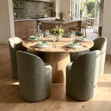 Orchid & Doris 60" Round Natural Dining Table Set for 6 (7-Piece)