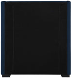 Oxford Mid Century Modern Wingback Bed with Elegant Linen Upholstery and Espresso Legs for Style