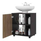 Pascuale Two Side Shelves Under Sink Cabinet with One Door, Cut-Out Back, Compact 22” Freestanding Bathroom Storage, Minimalist Design for Small Spaces, Ideal for Guest Bathrooms or Powder Rooms