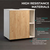 Pascuale Two Side Shelves Under Sink Cabinet with One Door, Cut-Out Back, Compact 22” Freestanding Bathroom Storage, Minimalist Design for Small Spaces, Ideal for Guest Bathrooms or Powder Rooms