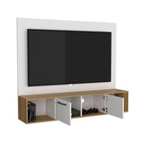 Vance 56" Wide Floating Entertainment Center with Two Cabinets, Four Open Shelves, Wall-Mounted TV Console with Cable Management, Modern Floating Media Unit for Living Room Organization
