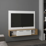 Vance 56" Wide Floating Entertainment Center with Two Cabinets, Four Open Shelves, Wall-Mounted TV Console with Cable Management, Modern Floating Media Unit for Living Room Organization