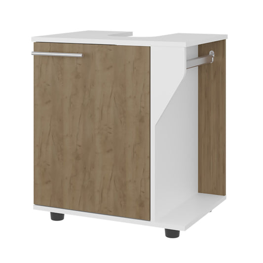 Phillips Under Sink Cabinet with Double Doors, Wide Freestanding Storage Unit with Open Back for Plumbing Access, Concealed Storage for Bathroom or Laundry Room Essentials, Modern Design