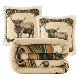Highland Cow Campfire Sherpa Throw