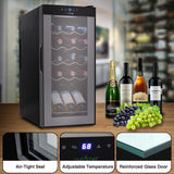 Wine Chilling Refrigerator Cellar - Digital Touch Button Control With Air Tight Seal, Contains Placement For Standing Bottles (15 Bottle Storage Capacity)