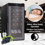 Wine Chilling Refrigerator Cellar - Digital Touch Button Control With Air Tight Seal, Contains Placement For Standing Bottles (15 Bottle Storage Capacity)