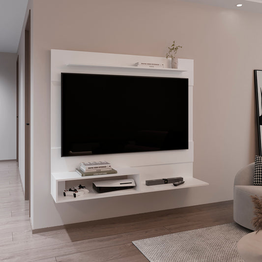 Being Floating Entertainment Center with TV Space, One Superior Shelf, Two Storage Shelves, Wall-Mounted Media Console for Living Room, Modern Floating TV Stand for Small Spaces and Home Organization