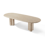 Porto Travertine Pill Dining Table 108"