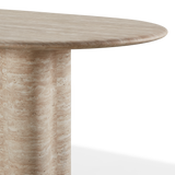Porto Travertine Pill Dining Table 108"