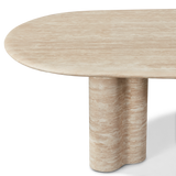 Porto Travertine Pill Dining Table 108"
