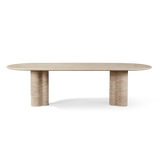Porto Travertine Pill Dining Table 108"