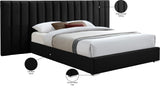 Pablo Elegant Velvet Bed with Chrome Legs - Chic Contemporary Design for a Luxurious Bedroom Retreat