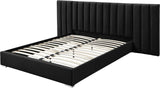 Pablo Elegant Velvet Bed with Chrome Legs - Chic Contemporary Design for a Luxurious Bedroom Retreat