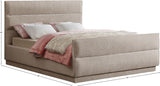 Paxton King Bed - Luxurious Chenille Upholstered Design with Channel Tufted Headboard for Comfort