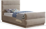 Paxton Twin Bed - Luxurious Chenille Upholstered Design with Channel Tufted Headboard for Elegance
