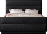 Paxton King Bed - Luxurious Chenille Upholstered Design with Channel Tufted Headboard for Comfort