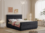 Paxton Chenille Fabric Queen Bed - Luxurious Cozy Design with Tufted Headboard for Elegant Bedrooms