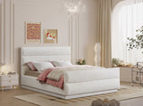 Paxton King Bed - Luxurious Chenille Upholstered Design with Channel Tufted Headboard for Comfort
