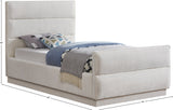 Paxton Twin Bed - Luxurious Chenille Upholstered Design with Channel Tufted Headboard for Elegance