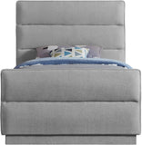 Paxton Twin Bed - Luxurious Chenille Upholstered Design with Channel Tufted Headboard for Elegance