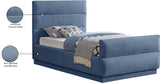 Paxton Twin Bed - Luxurious Chenille Upholstered Design with Channel Tufted Headboard for Elegance