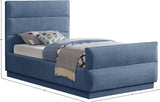 Paxton Twin Bed - Luxurious Chenille Upholstered Design with Channel Tufted Headboard for Elegance