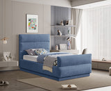 Paxton Twin Bed - Luxurious Chenille Upholstered Design with Channel Tufted Headboard for Elegance