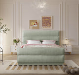 Paxton Chenille Fabric Queen Bed - Luxurious Cozy Design with Tufted Headboard for Elegant Bedrooms