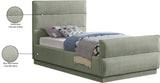 Paxton Twin Bed - Luxurious Chenille Upholstered Design with Channel Tufted Headboard for Elegance