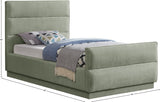 Paxton Twin Bed - Luxurious Chenille Upholstered Design with Channel Tufted Headboard for Elegance